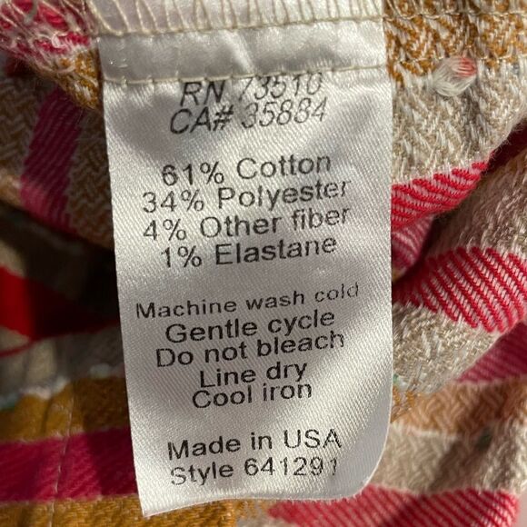 Ivy Jane Oatmeal/Pink/Red Stripe Flutter Sleeve Top Size Large - Picture 4 of 5